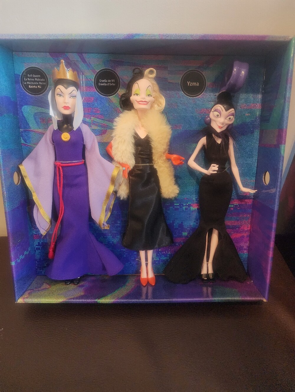 Disney Villains 3-Pack Doll Set Mattel Evil Queen Cruella Yzma NIB